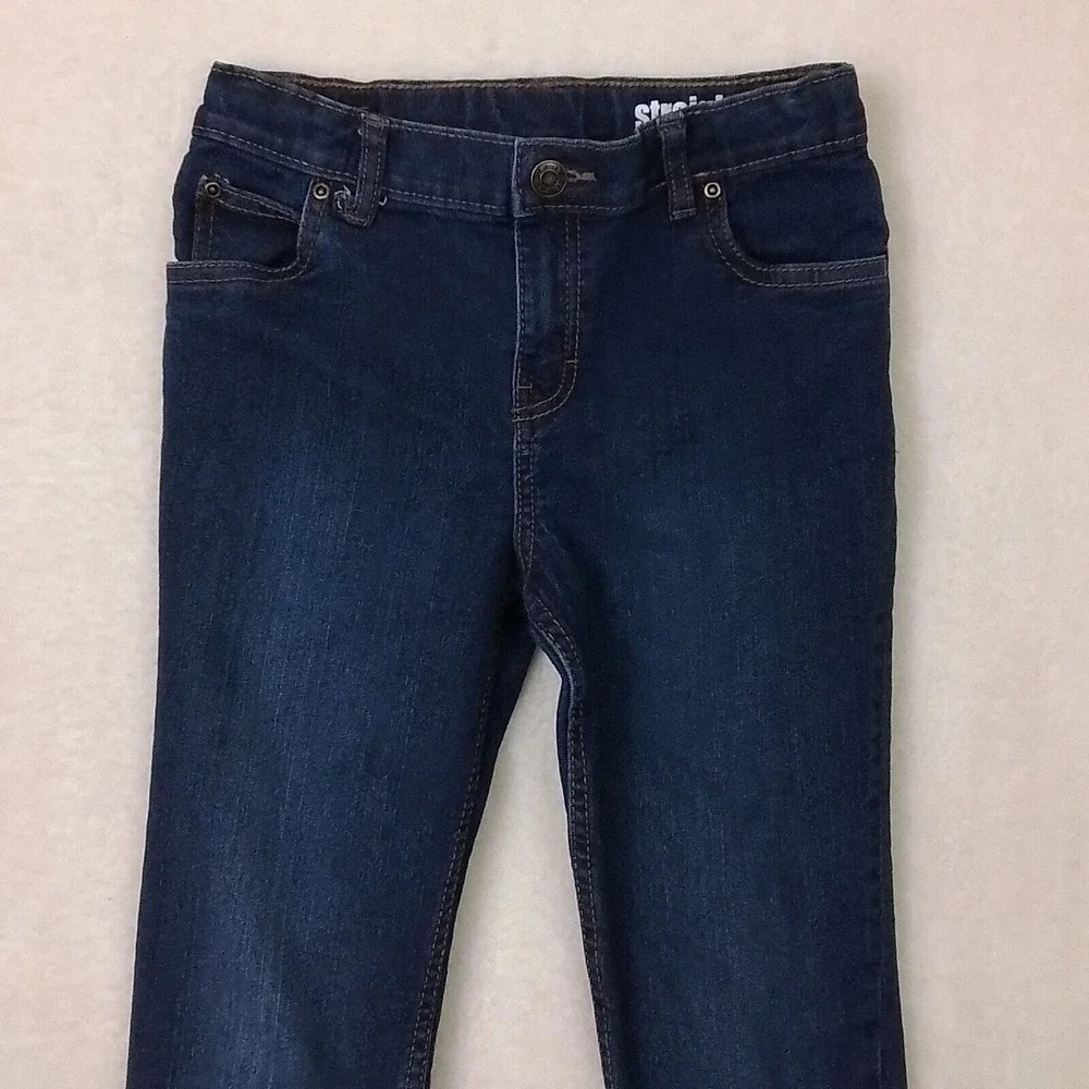 Carters Boys Straight Fit Jeans Sz 6 Dark Wash Denim Adjustable Waist‎